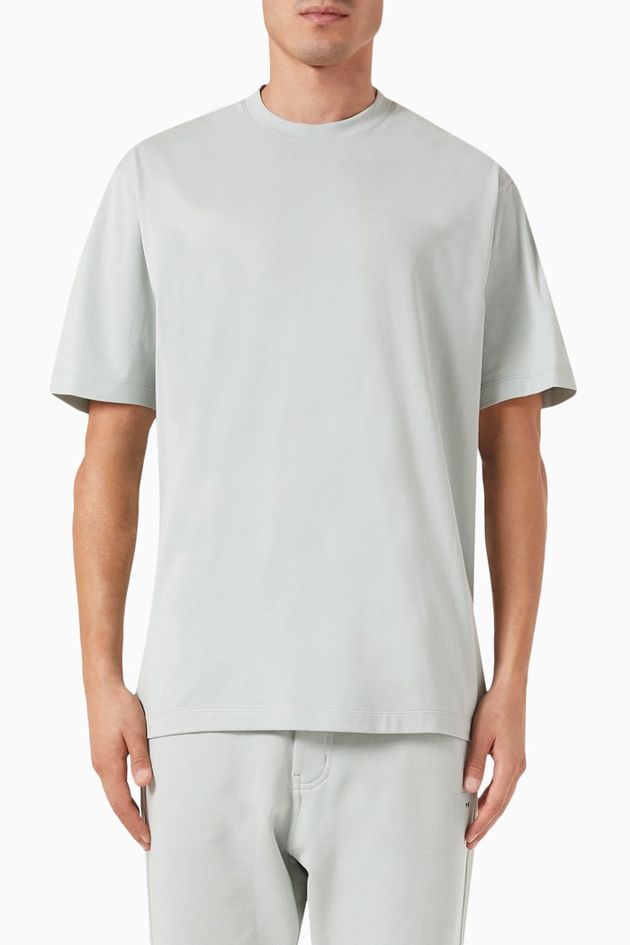 

Y-3 Logo-patch T-shirt in Cotton-jersey, Grey