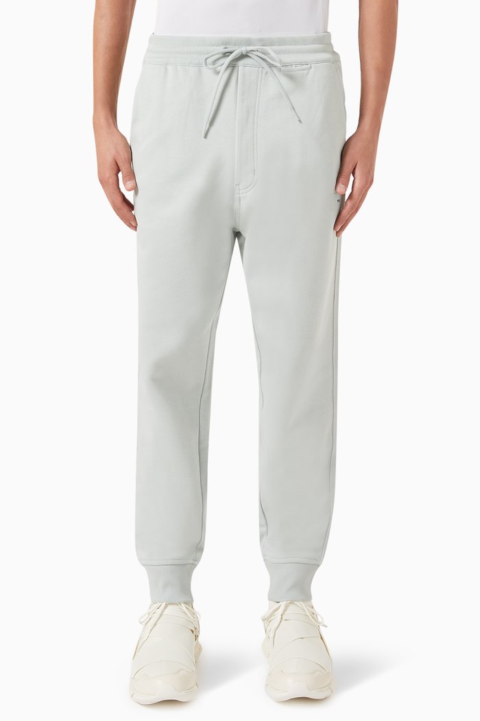 

Y-3 Logo Cuffed Sweatpants in Organic Terry, Grey