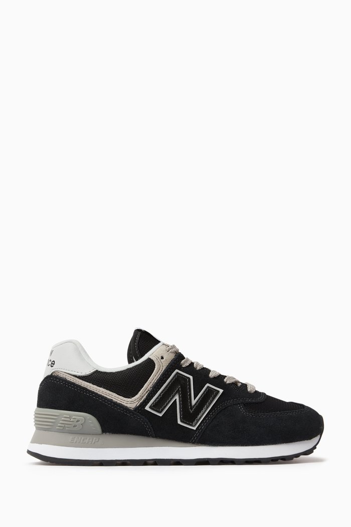 

574 Sneakers in Suede & Mesh, Black