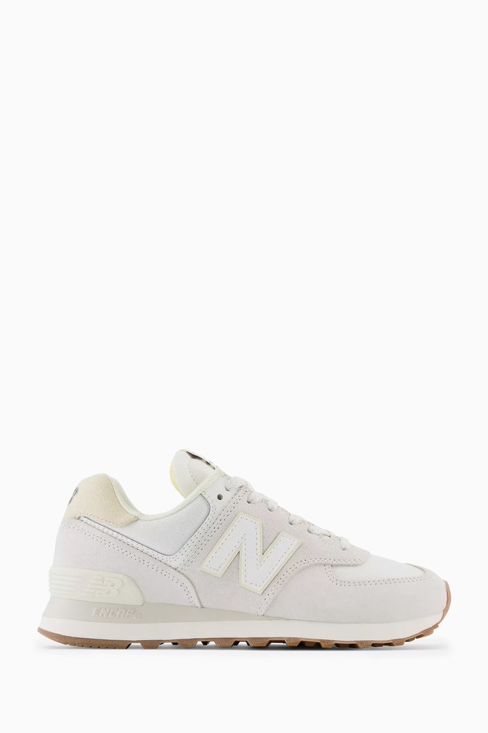 

574 Sneakers in Suede & Mesh, White