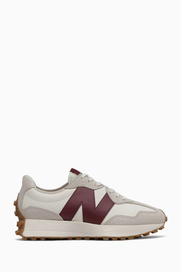 

327 Sneakers in Leather & Suede, Burgundy