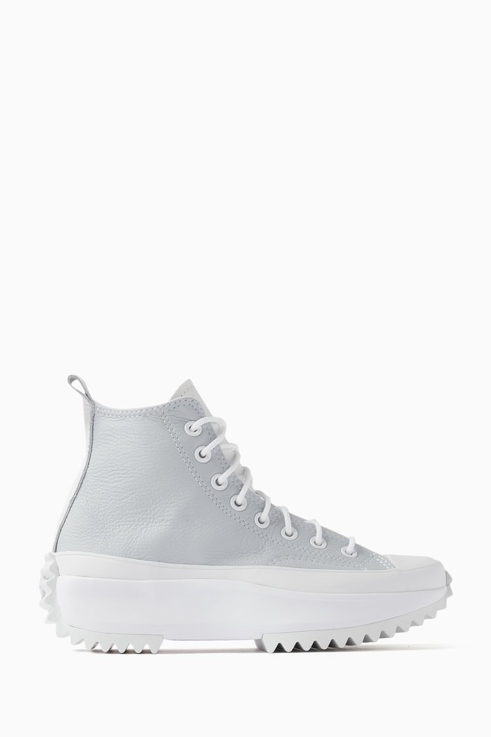 Run Star Hike Platform High-top Sneakers in Leather, White