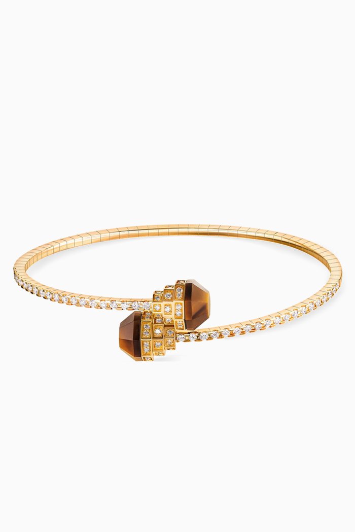 

Azm Turath Tiger Eye Bangle in 18kt Gold, Yellow