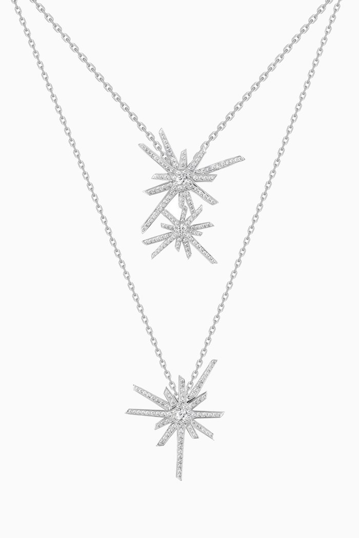 

Daw Diamond Double Necklace in 18kt White Gold, Silver