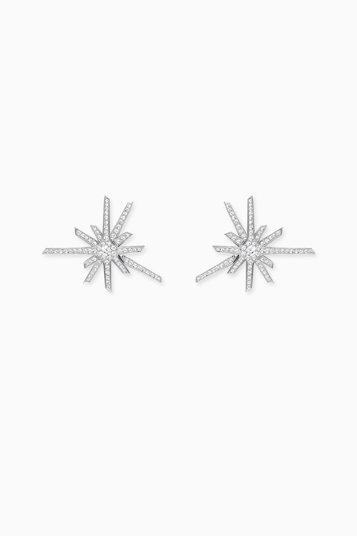 Daw Diamond Earrings in 18kt White Gold, Silver