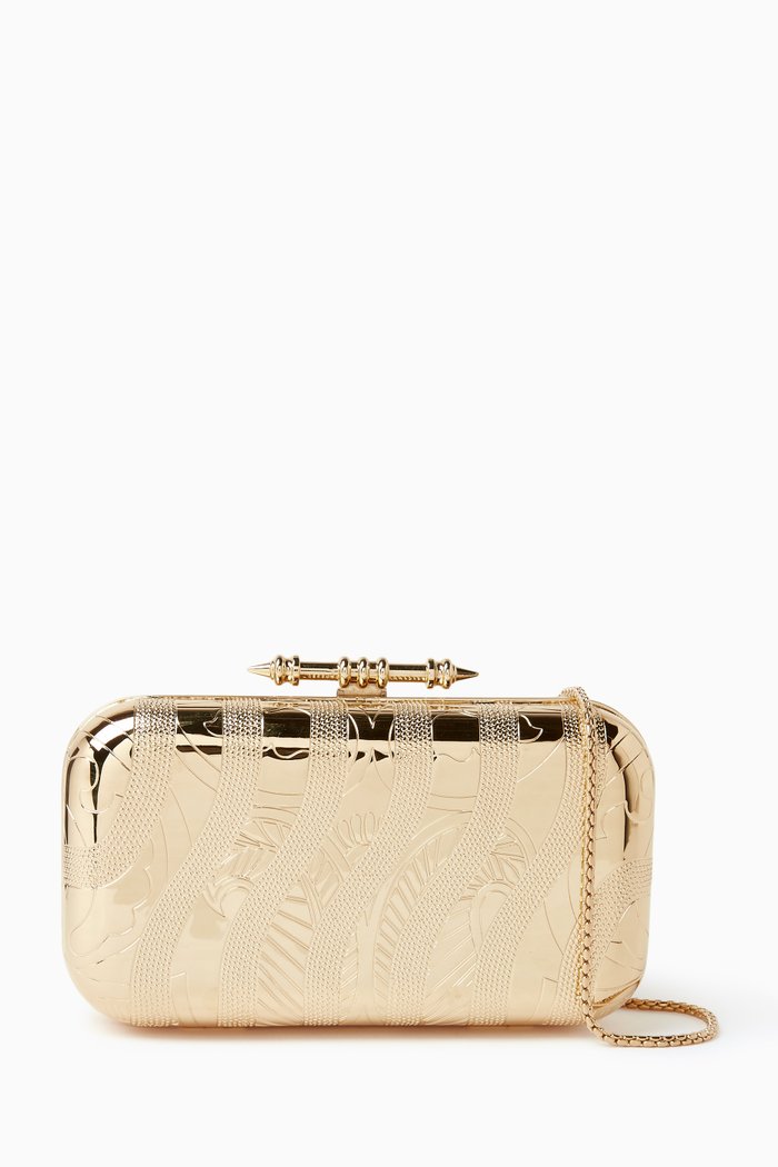 

Sahra Clutch Bag in Brass, Gold