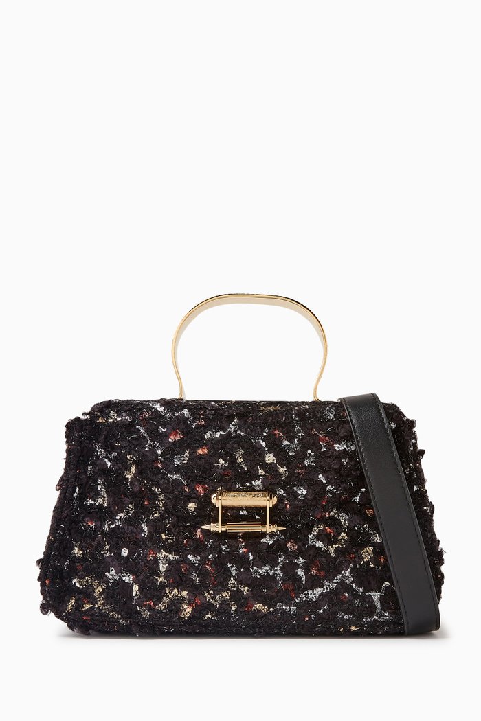 

Mini Afaf Top-handle Bag in Couture Fabric, Black
