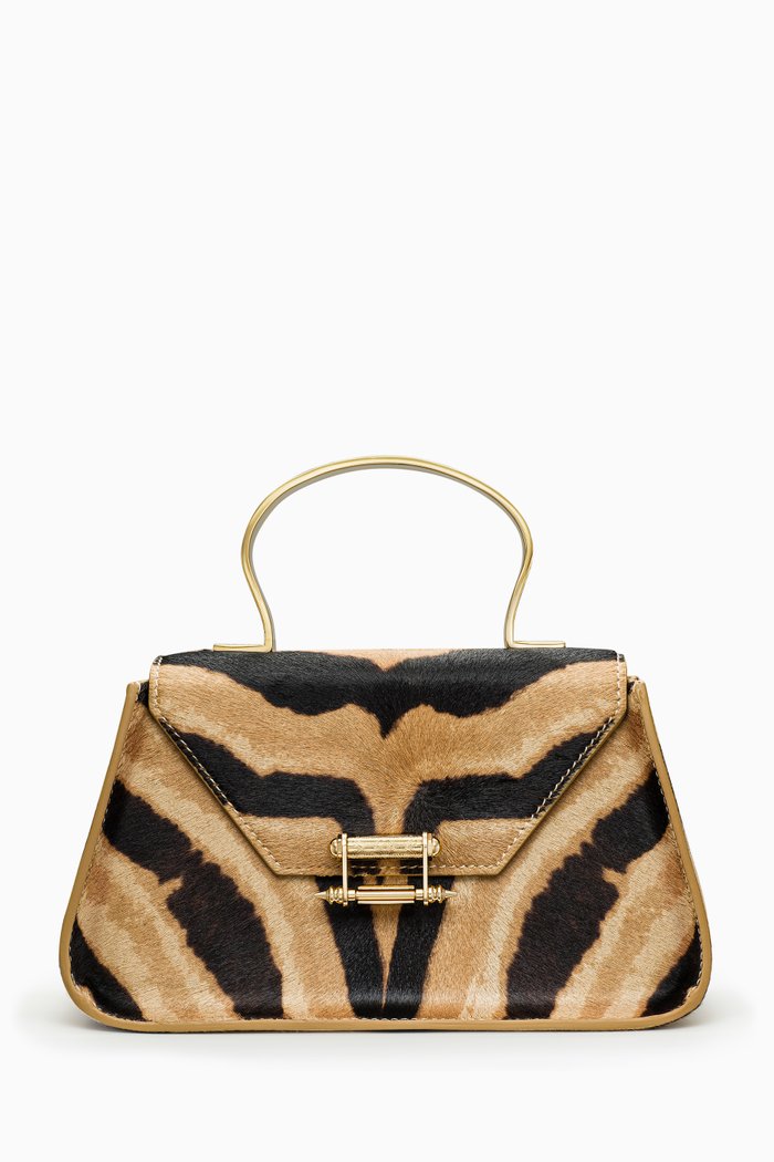 

Mini Afaf Top-handle Bag in Calf-hair, Multicolour