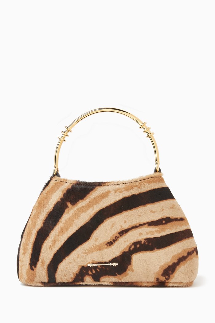

Mini Zayan Top-handle Bag in Calfhair, Multicolour