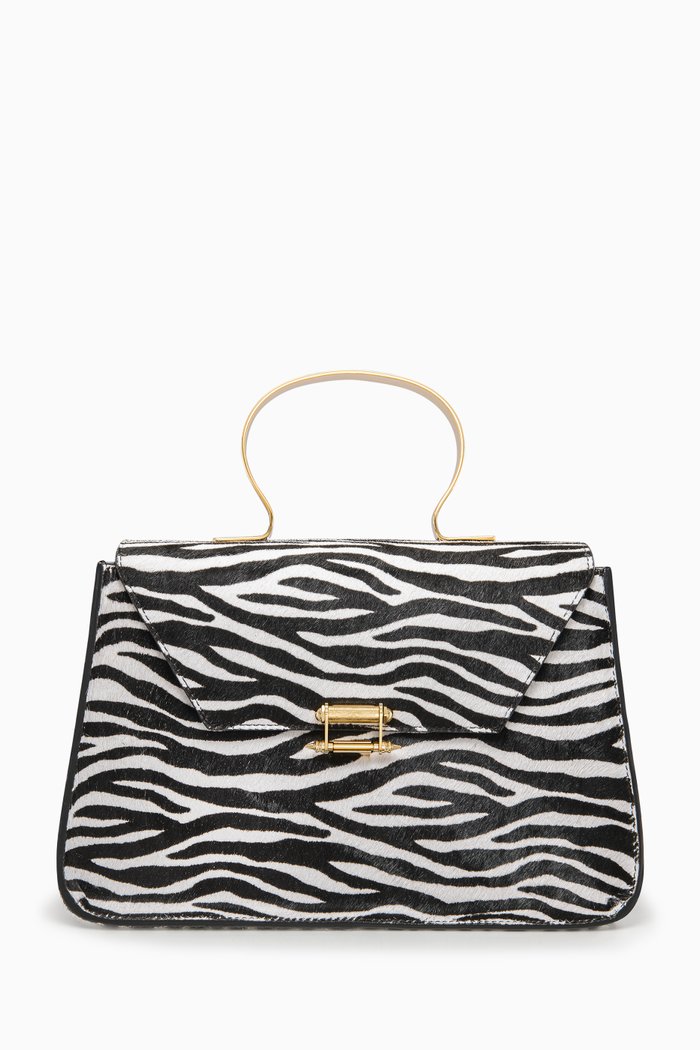 

Afaf Top-handle Bag in Calf-hair, Multicolour