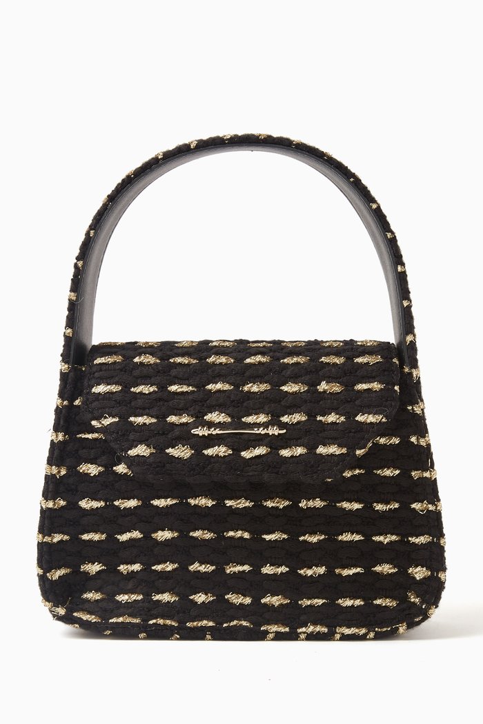 Mini Feryel Top-handle Bag in Couture Fabric, Metallic