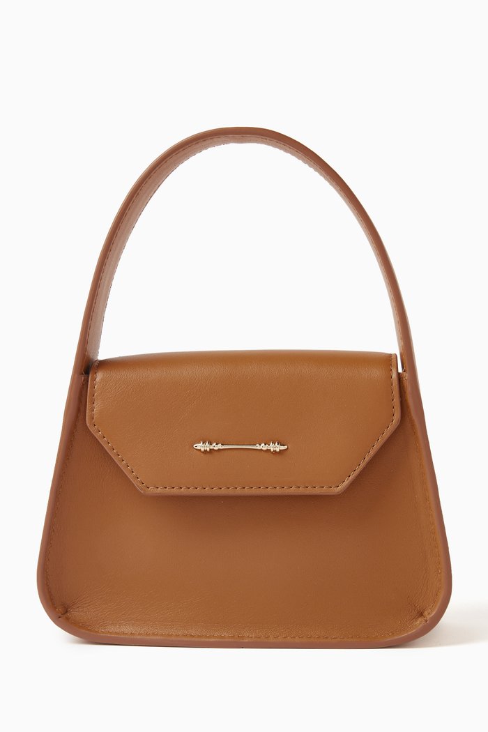 

Mini Feryel Top-handle Bag in Nappa, Brown