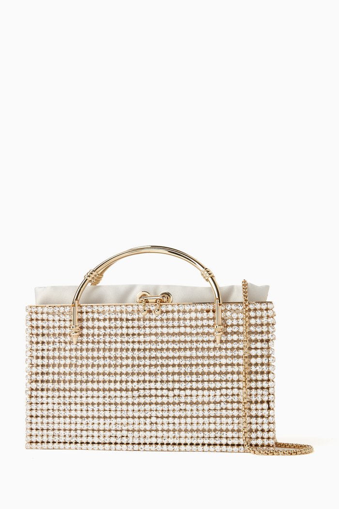 

Cupchain Clutch Bag in Preciosa Crystals, Gold