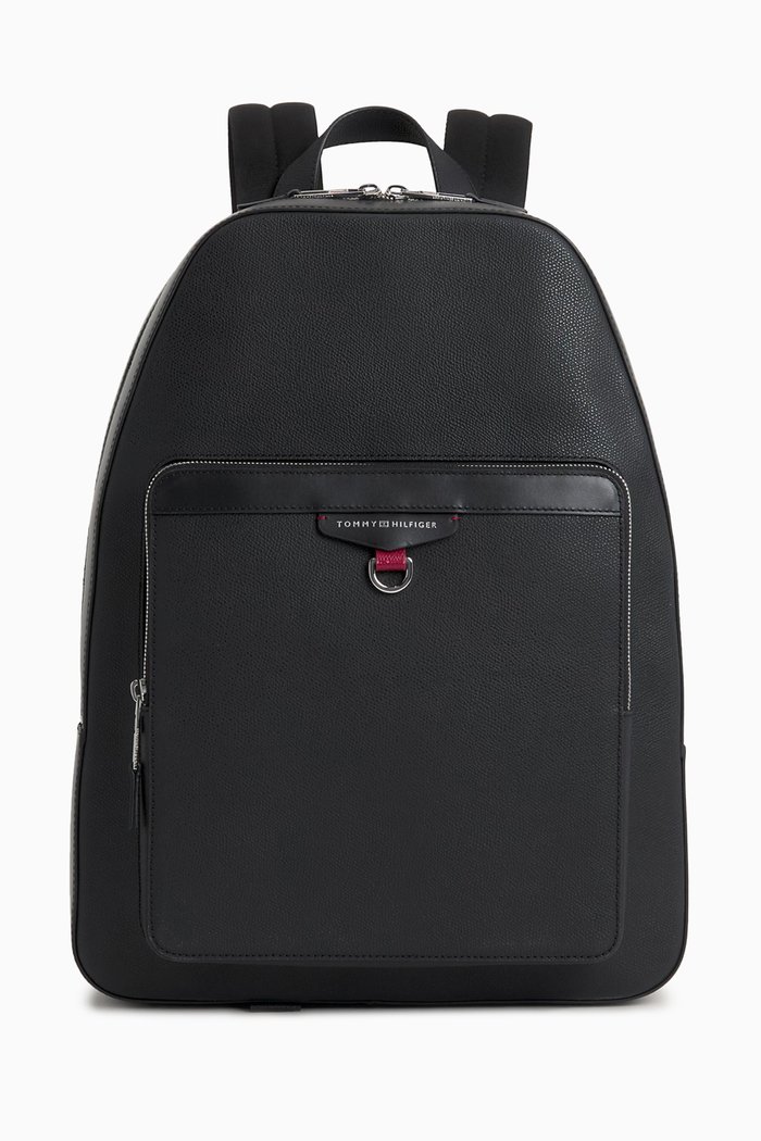 

Structured Backpack in Leather, Black