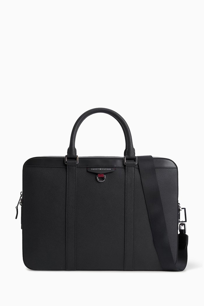 

Structured Laptop Bag in Leather, Black