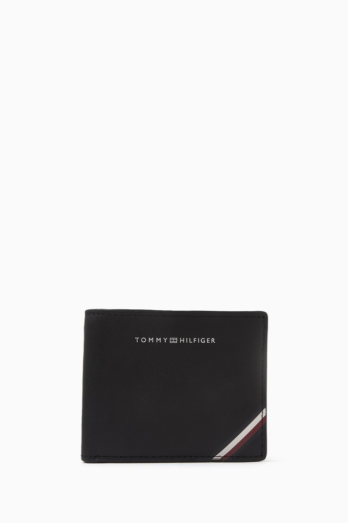 TH Central Wallet in Leather, Black