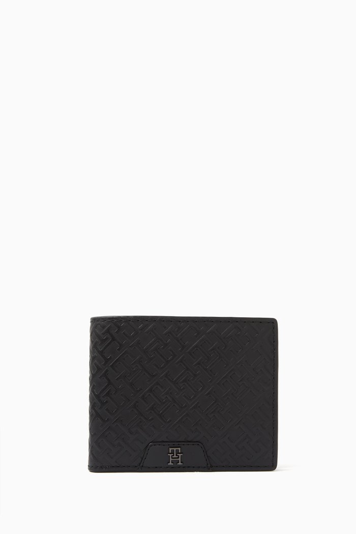 

TH Monogram Wallet in Leather, Black