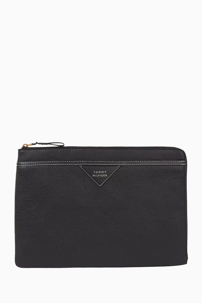 

Signature Laptop Sleeve in Leather, Black