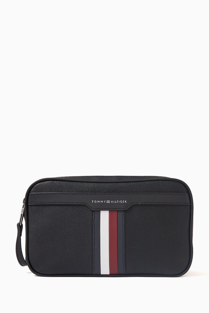 

Double-zip Washbag in Coated Canvas, Black