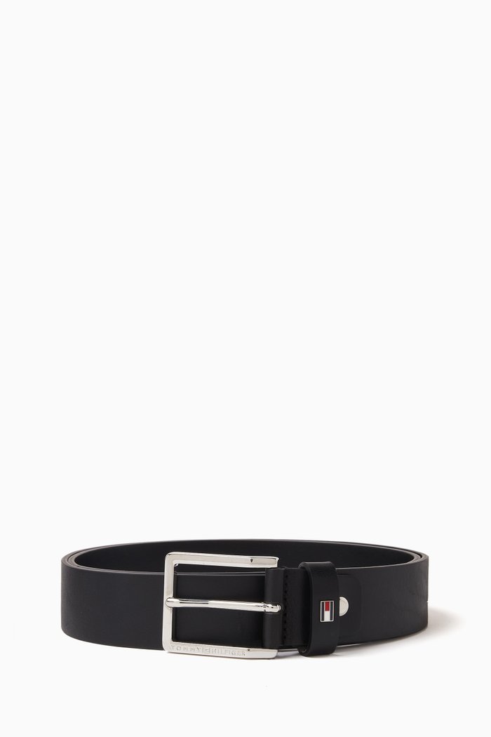 

Enamel Flag Belt in Leather, Black