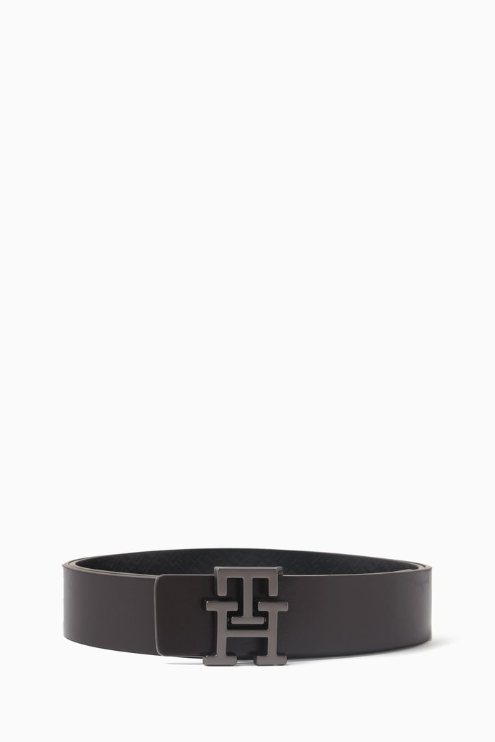 

Logo-plaque Belt in Leather, Brown
