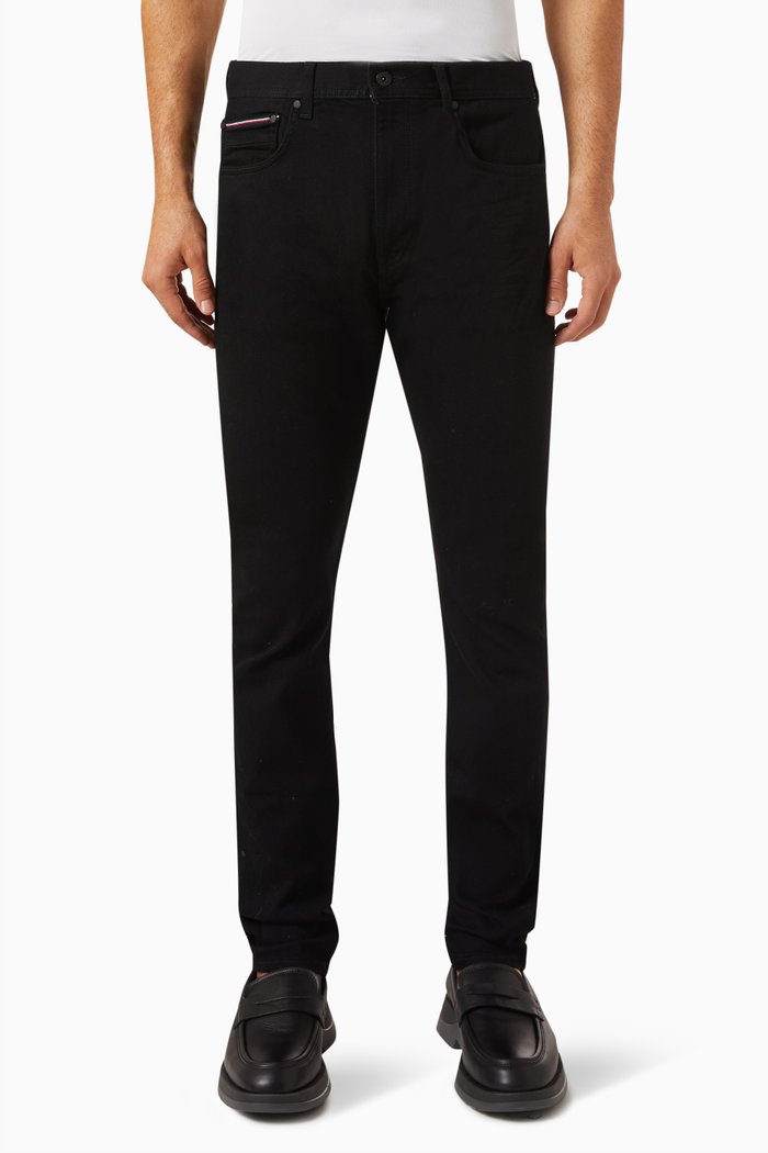 

Houston Tapered Jeans in Stretch-cotton, Black