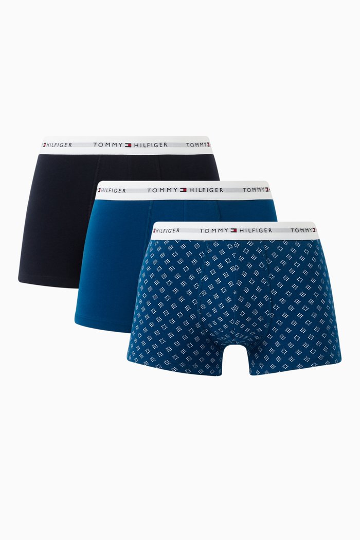 Logo Boxers in Cotton, Set of 3, White