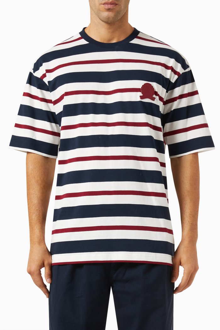 

Crest Global Archive Stripe T-shirt in Cotton, Multicolour