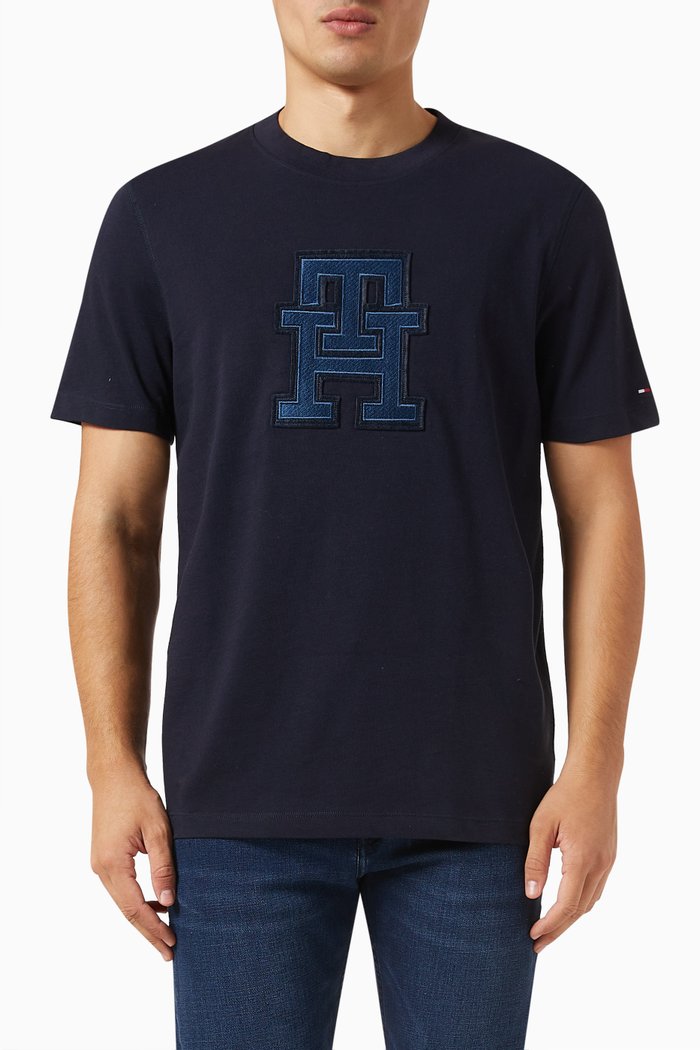 

TH Monogram Appliqué T-shirt in Jersey, Blue