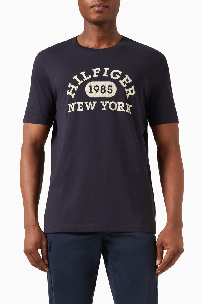 

Monotype College Logo T-shirt in Cotton-jersey, Blue