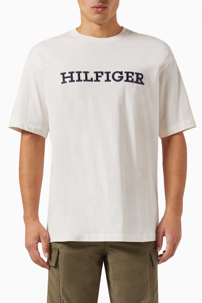 

Monotype Embroidered T-shirt in Cotton, White