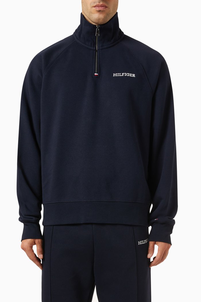 

Monotype Logo-embroidered Sweatshirt in Jersey, Blue