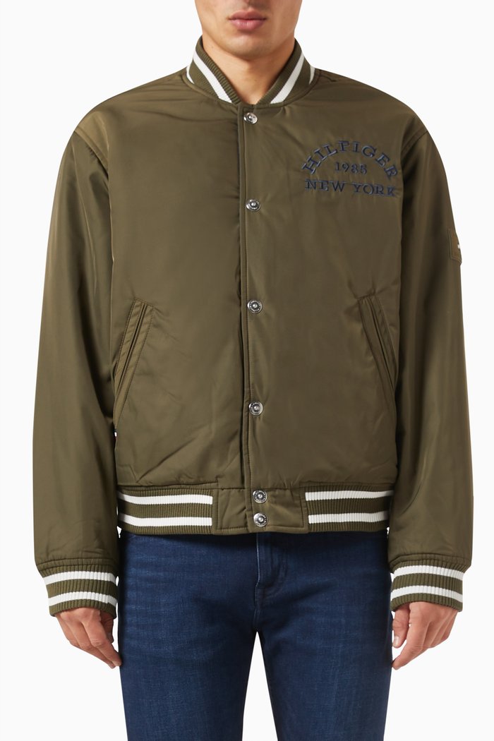 

Reversible Bomber Jacket in Nylon-jacquard, Green