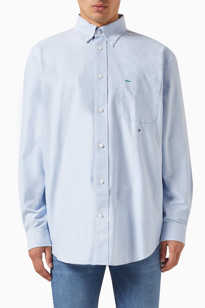 

Oxford Shirt in Cotton-poplin, Blue