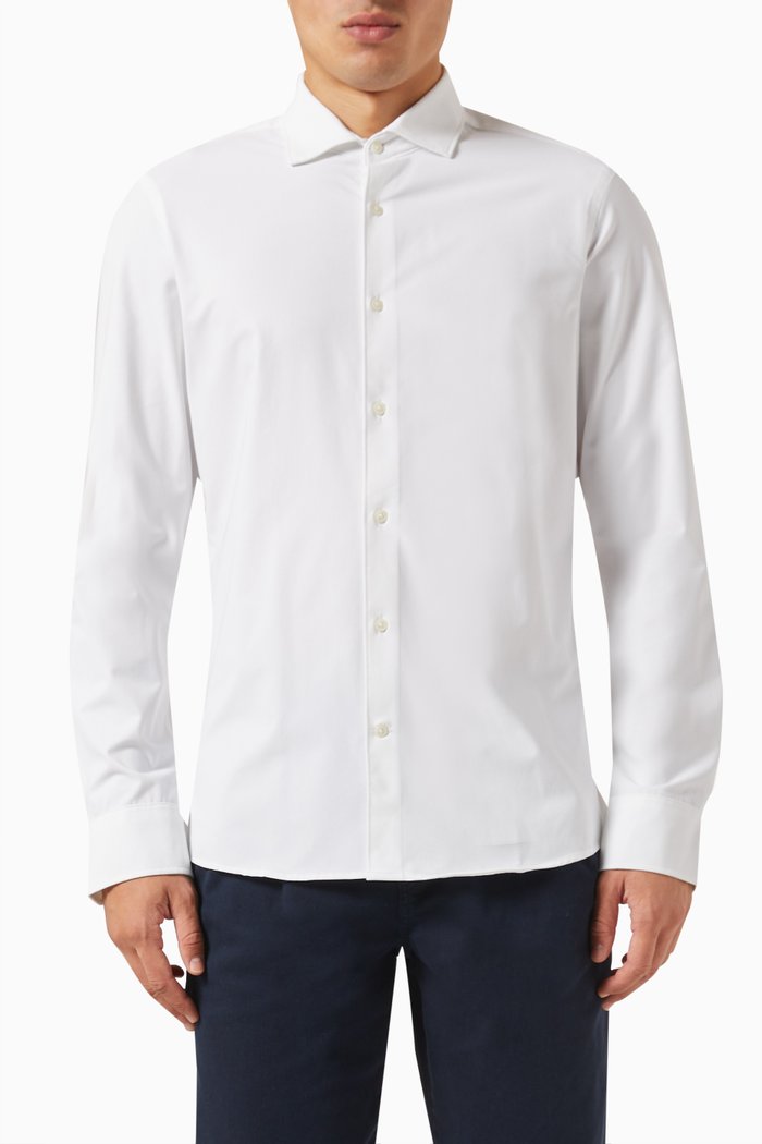 

Slim-fit Shirt in Stretch-fabric, White