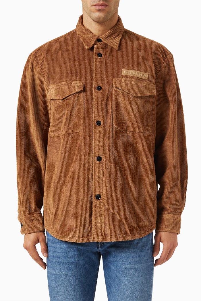 

Logo Overshirt in Corduroy, Neutral