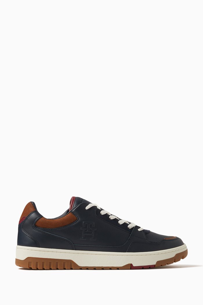 

TH Monogram Basketball Sneakers in Leather, Blue