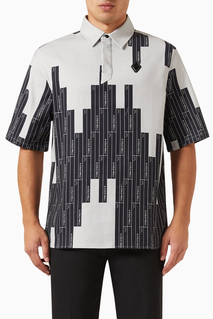 Vector Monogram Polo in Cotton Stretch, Multicolour