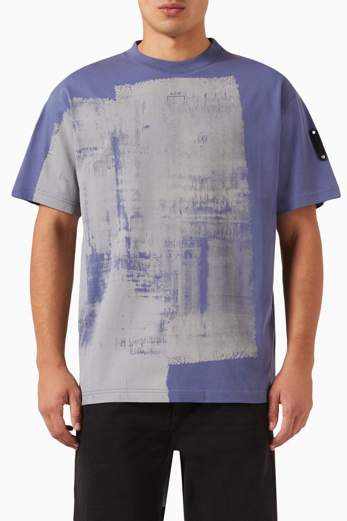 

Brushstroke T-shirt in Cotton Jersey, Blue