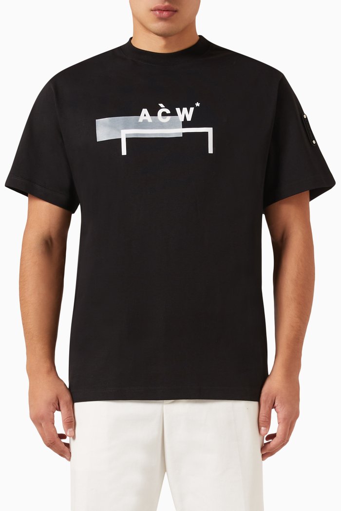 

Strata Bracket Logo T-shirt in Cotton, Black