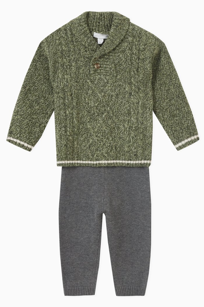 

Knit Sweater Set, Green