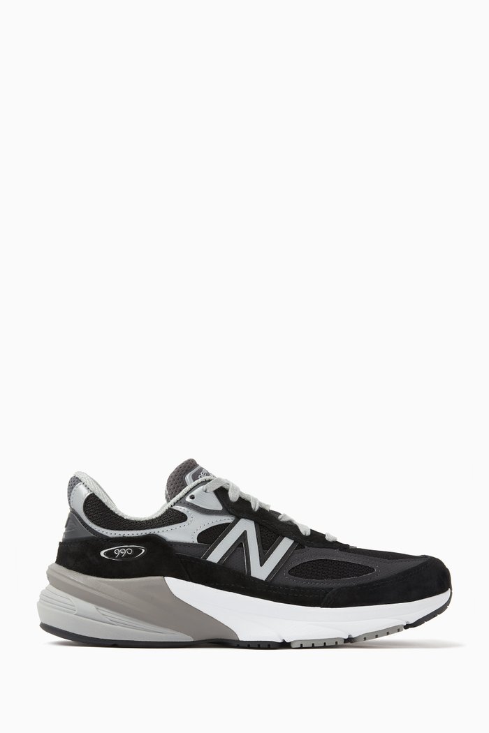 

Made in USA 990v6 Sneakers in Suede & Mesh, Black