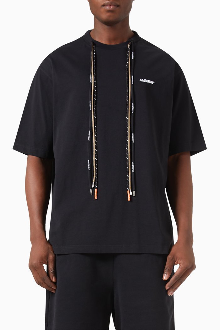 

Multicord T-shirt in Cotton-jersey, Black