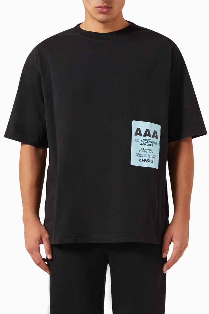 

Graphic Logo-print T-shirt in Cotton, Black