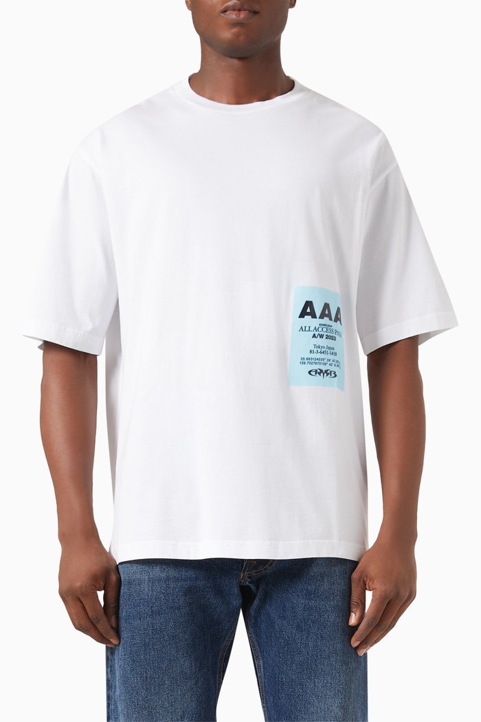 

Pass Graphic Logo-print T-shirt in Cotton-jersey, White