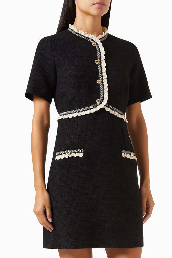 

Nava Mini Dress in Tweed, Black
