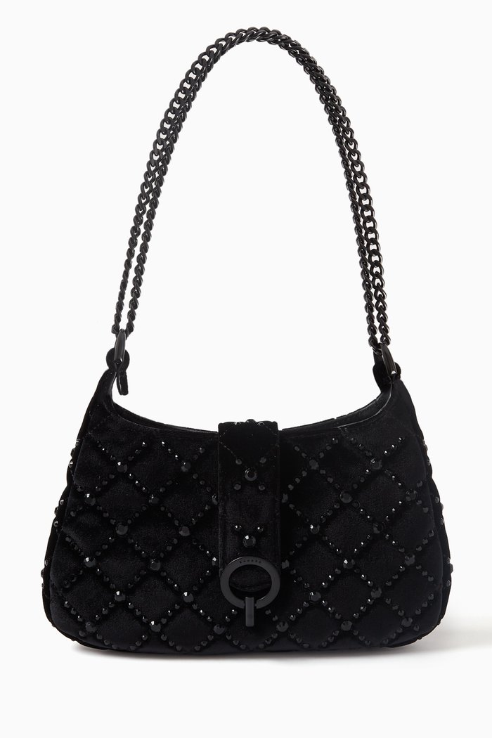 

Sweet Janet Shoulder Bag in Velvet, Black