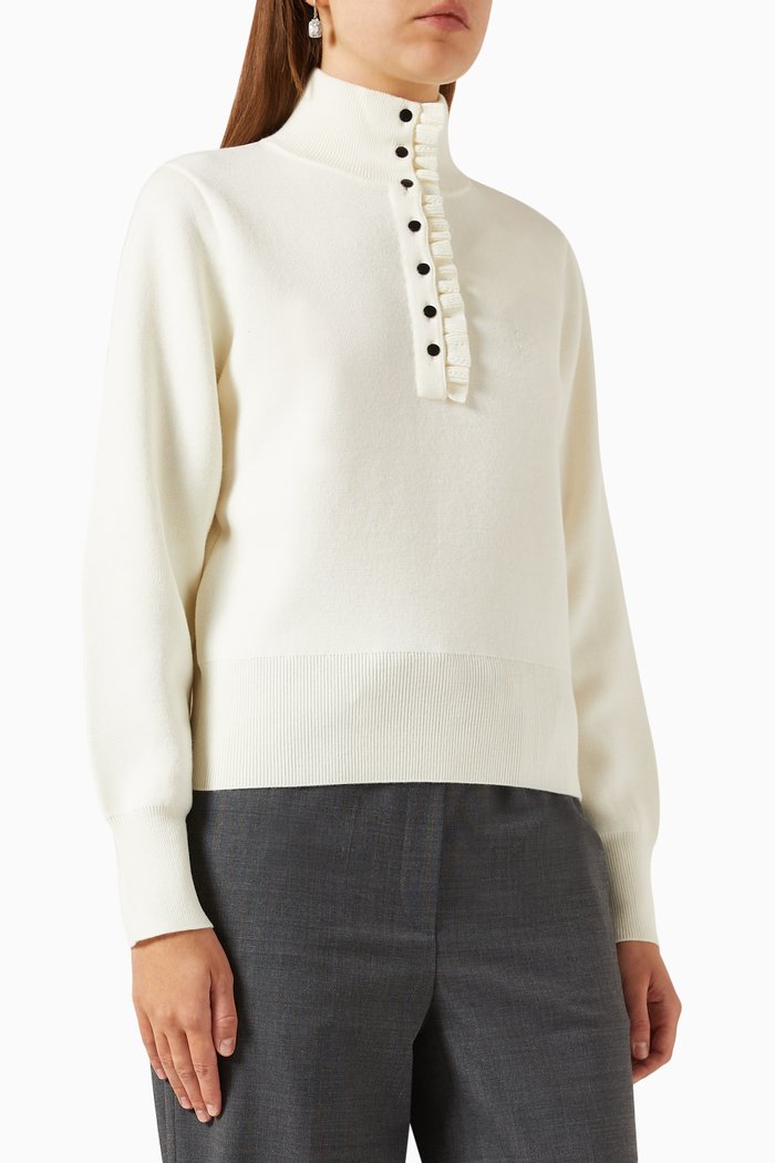 

High-neck Turtleneck Sweater in Knit, Neutral