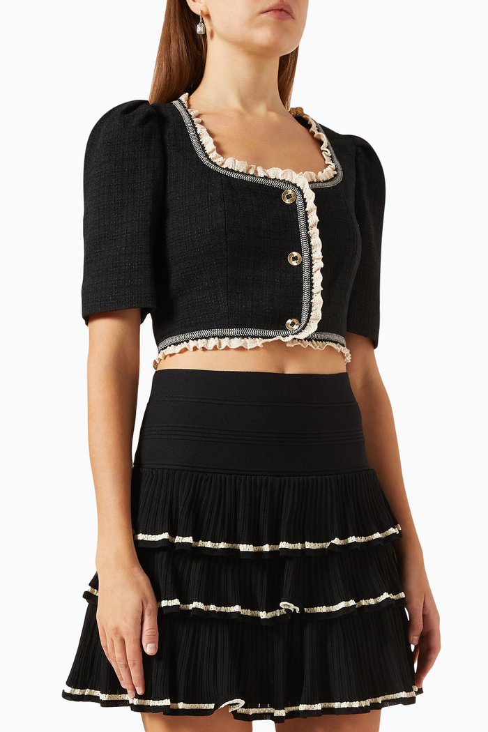 

Cropped Top in Tweed, Black