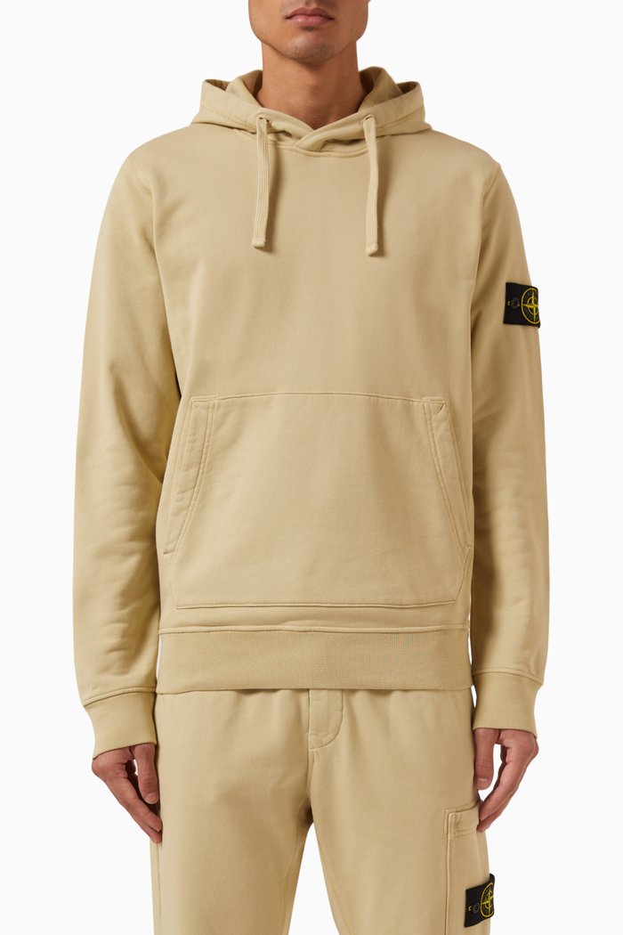 

Logo-badge Hoodie in Cotton-fleece, Neutral